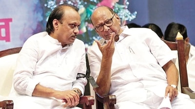 Ajit Pawar (left) and Sharad Pawar (HT_PRINT) Ajit Pawar (left) and Sharad Pawar (HT_PRINT)