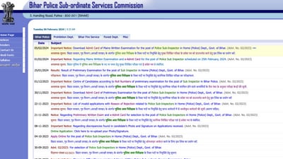 BPSSC Bihar Police SI Mains admit card released (bpssc.bih.nic.in, screenshot) BPSSC Bihar Police SI Mains admit card released (bpssc.bih.nic.in, screenshot)