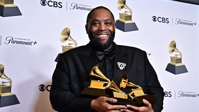 Killer Mike poses in the press room at the 66th Annual Grammy Awards at the Crypto.com Arena in Los Angeles on February 4, 2024. (Photo by Frederic J. Brown / AFP) (AFP) Killer Mike poses in the press room at the 66th Annual Grammy Awards at the Crypto.com Arena in Los Angeles on February 4, 2024. (Photo by Frederic J. Brown / AFP) (AFP)