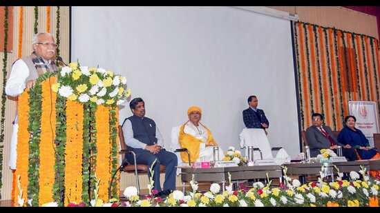 Chief minister Manohar Lal Khattar during the ‘Ethics Conclave’ (Source: ‘X’)