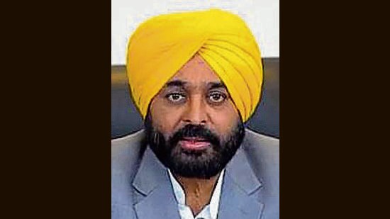 Punjab chief minister Bhagwant Mann launched ‘Aap Di Sarkaar, Aap De Dwar’ scheme at Bhankharpur village in Mohali on Tuesday. The scheme stipulates holding camps at village/ mohalla level to benefit people. (HT File Photo)