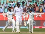 India’s Jasprit Bumrah celebrates the wicket of England's Ben Foakes 
