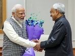 Bihar CM Nitish Kumar meets Prime Minister Narendra Modi in New Delhi on Wednesday. Bihar CM Nitish Kumar meets Prime Minister Narendra Modi in New Delhi on Wednesday.