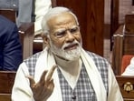 Prime Minister Narendra Modi in the Rajya Sabha on Wednesday. (ANI)
