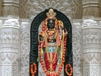 A glimpse of Ram Lalla idol at Ram Janmabhoomi Temple in Ayodhya.