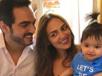 Esha Deol in photo with husband, Bharat Takhtani and their daughter, Radhya.