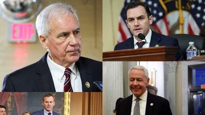 The Four Republicans Saved Mayorkas from Impeachment-GOP Reps. Mike Gallagher (Top Right), Tom McClintock (Top left), Ken Buck (Bottom right) and Blake Moore (Bottom left). (Reuters/AP/AFP) The Four Republicans Saved Mayorkas from Impeachment-GOP Reps. Mike Gallagher (Top Right), Tom McClintock (Top left), Ken Buck (Bottom right) and Blake Moore (Bottom left). (Reuters/AP/AFP)