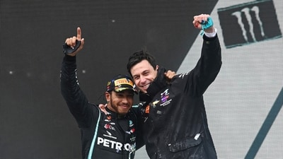 Lewis Hamilton won a record-equalling seven driver's title with Mercedes (Pool via REUTERS)