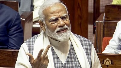 Prime Minister Narendra Modi replies to the debate on the motion of thanks to the President's address in the Rajya Sabha on Wednesday. Prime Minister Narendra Modi replies to the debate on the motion of thanks to the President's address in the Rajya Sabha on Wednesday.