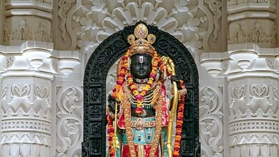 A glimpse of Ram Lalla idol at Ram Janmabhoomi Temple in Ayodhya. (ANI Photo) A glimpse of Ram Lalla idol at Ram Janmabhoomi Temple in Ayodhya. (ANI Photo)