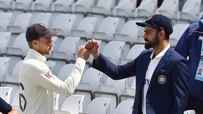 England's Joe Root, left, and India's Virat Kohli (AP) England's Joe Root, left, and India's Virat Kohli (AP)