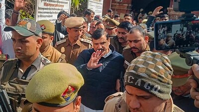 Jailed Aam Aadmi Party (AAP) lawmaker Sanjay Singh being produced in a special court in Sultanpur. (PTI) Jailed Aam Aadmi Party (AAP) lawmaker Sanjay Singh being produced in a special court in Sultanpur. (PTI)
