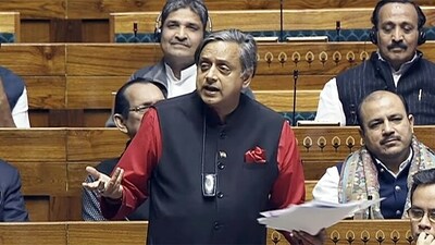 Congress MP Shashi Tharoor speaks in Lok Sabha during the Budget Session of Parliament in New Delhi on Wednesday. (ANI) Congress MP Shashi Tharoor speaks in Lok Sabha during the Budget Session of Parliament in New Delhi on Wednesday. (ANI)