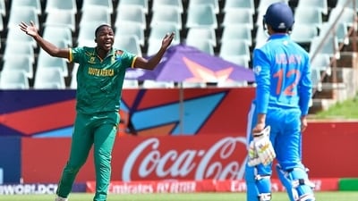 Kwena Maphaka had India reeling early, reducing them to 32/4 with a three-wicket opening burst (Getty) Kwena Maphaka had India reeling early, reducing them to 32/4 with a three-wicket opening burst (Getty)