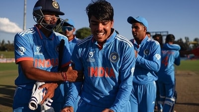 An elated India captain Uday Saharan soaks it all in following India's thrilling win. He is one step closer to joining the likes of Mohammad Kaif, Virat Kohli and Prithvi Shaw (Getty) An elated India captain Uday Saharan soaks it all in following India's thrilling win. He is one step closer to joining the likes of Mohammad Kaif, Virat Kohli and Prithvi Shaw (Getty)