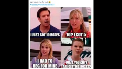 Rose Day 2024: An X user shared this hilarious post using a viral meme template. (X/@meme_craze_25) Rose Day 2024: An X user shared this hilarious post using a viral meme template. (X/@meme_craze_25)