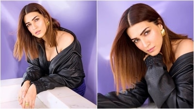 In the end, Kriti chose darkened brows mascara on the lashes, subtle smoky eye shadow, highlighter contours, rouge on the cheekbones, and rose pink lip shade rounded off the glam picks with the outfit. (Instagram) In the end, Kriti chose darkened brows mascara on the lashes, subtle smoky eye shadow, highlighter contours, rouge on the cheekbones, and rose pink lip shade rounded off the glam picks with the outfit. (Instagram)