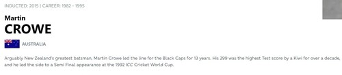 Martin Crowe too has been listed as an Australian (ICC) Martin Crowe too has been listed as an Australian (ICC)