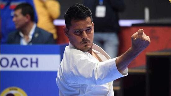 Ludhiana’s Tarun Sharma bagged gold in the K-21 category at the All India Para Karate Championships. (HT Photo)