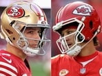 The 49ers set up a rematch of the 2020 Super Bowl against Kansas City after recovering from a 24-7 halftime deficit to score 27 points and seal a dramatic NFC Championship victory in Santa Clara. (Photo by Christian Petersen and JAMIE SQUIRE / GETTY IMAGES NORTH AMERICA / AFP) The 49ers set up a rematch of the 2020 Super Bowl against Kansas City after recovering from a 24-7 halftime deficit to score 27 points and seal a dramatic NFC Championship victory in Santa Clara. (Photo by Christian Petersen and JAMIE SQUIRE / GETTY IMAGES NORTH AMERICA / AFP)
