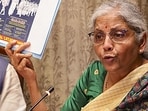 Union finance minister Nirmala Sitharaman at a press conference in New Delhi on Wednesday. (PTI) Union finance minister Nirmala Sitharaman at a press conference in New Delhi on Wednesday. (PTI)