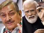 Congress MP Pramod Tiwari (L) and PM Modi