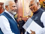 .Prime Minister Narendra Modi and Congress president Mallikarjun Kharge .Prime Minister Narendra Modi and Congress president Mallikarjun Kharge