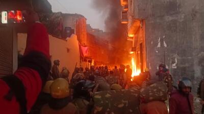 A protest against the demolition of a madrasa in Banbhulpura area of Haldwani turned violent, police said A protest against the demolition of a madrasa in Banbhulpura area of Haldwani turned violent, police said