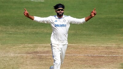 India's Ravindra Jadeja celebrates the wicket of England's Mark Wood during Day 4 of 1st Test match (ANI ) India's Ravindra Jadeja celebrates the wicket of England's Mark Wood during Day 4 of 1st Test match (ANI )
