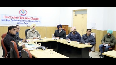 Experts during a panel discussion on foot-and-mouth disease prevention in Ludhiana. (HT) Experts during a panel discussion on foot-and-mouth disease prevention in Ludhiana. (HT)
