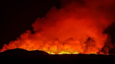 The previous eruption in the area began on January 14 and lasted for approximately two days, during which lava flows extended to the outskirts of the Grindavik fishing town. (AP) The previous eruption in the area began on January 14 and lasted for approximately two days, during which lava flows extended to the outskirts of the Grindavik fishing town. (AP)