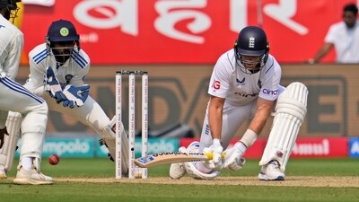 England's Joe Root plays a reverse sweep on the second day of the second cricket test match between India and England in Visakhapatnam (AP) England's Joe Root plays a reverse sweep on the second day of the second cricket test match between India and England in Visakhapatnam (AP)