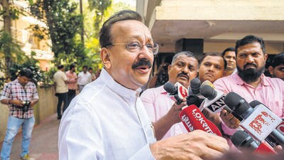 Mumbai, India - Feb. 8, 2024: Mumbai Congress Leader Baba Siddique interact with media after Quits Party and he Join Ajit Pawar’s NCP on 10th Feb in Mumbai, India, on Thursday, February 8, 2024. (Photo by Satish Bate/ Hindustan Times) (Hindustan Times) Mumbai, India - Feb. 8, 2024: Mumbai Congress Leader Baba Siddique interact with media after Quits Party and he Join Ajit Pawar’s NCP on 10th Feb in Mumbai, India, on Thursday, February 8, 2024. (Photo by Satish Bate/ Hindustan Times) (Hindustan Times)