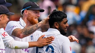 Visakhapatnam: England's bowler Rehan Ahmed celebrates the wicket of India's batter Rajat Patidar during the third day of the second Test (PTI) Visakhapatnam: England's bowler Rehan Ahmed celebrates the wicket of India's batter Rajat Patidar during the third day of the second Test (PTI)