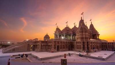 Prime Minister Narendra Modi is set to inaugurate the grand BAPS Hindu Mandir in Abu Dhabi, the first traditional Hindu stone temple in the UAE, on February 14, according to an official press release from BAPS Hindu Mandir. (PTI) Prime Minister Narendra Modi is set to inaugurate the grand BAPS Hindu Mandir in Abu Dhabi, the first traditional Hindu stone temple in the UAE, on February 14, according to an official press release from BAPS Hindu Mandir. (PTI)