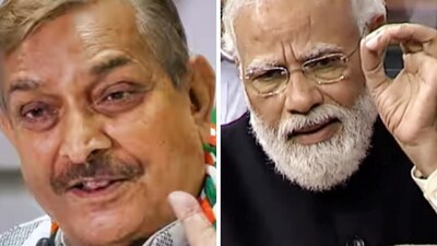Congress MP Pramod Tiwari (L) and PM Modi Congress MP Pramod Tiwari (L) and PM Modi