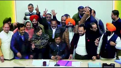 With the Supreme Court barring new mayor Manoj Sonkar from holding House and budget meetings, he is now spending most of his time attending public events across the city. (PTI) With the Supreme Court barring new mayor Manoj Sonkar from holding House and budget meetings, he is now spending most of his time attending public events across the city. (PTI)