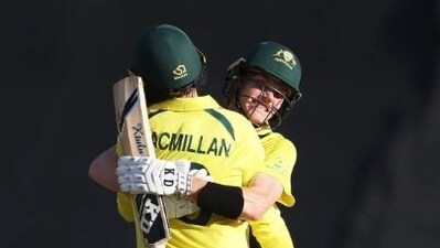 Raf MacMilllan hit the winning runs for Australia in the final over (Getty Images)