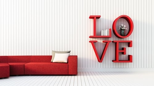 Hang up a wall LOVE wording cut-out that perfectly says what you feel (Shutterstock)