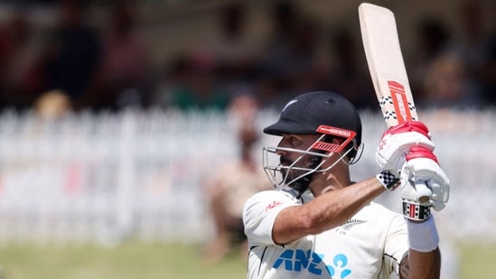 New Zealand's Daryl Mitchell bats during day two of the first cricket test match vs South Africa (AFP)