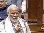 New Delhi, Feb 7 (ANI): Prime Minister Narendra Modi replies to the debate on the motion of thanks to the President's address in the Rajya Sabha during the Interim Budget Session of Parliament, in New Delhi on Wednesday. (ANI Photo/SansadTV)