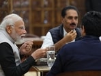 PM Modi takes lunch with MPs in Parliament Canteen.