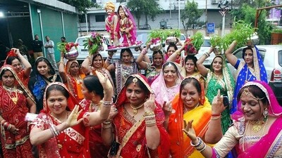 Gangaur: This is a traditional festival celebrated in Rajasthan and some parts of Gujarat and Madhya Pradesh. It is dedicated to Goddess Gauri (an incarnation of Parvati) and is marked by colorful processions, songs, and prayers. The Gangaur festival is celebrated over a period of 18 days. (HT Photo/Arun Mondhe) Gangaur: This is a traditional festival celebrated in Rajasthan and some parts of Gujarat and Madhya Pradesh. It is dedicated to Goddess Gauri (an incarnation of Parvati) and is marked by colorful processions, songs, and prayers. The Gangaur festival is celebrated over a period of 18 days. (HT Photo/Arun Mondhe)