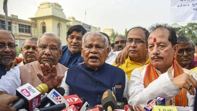 Jitan Ram Manjhi in Patna (PTI) Jitan Ram Manjhi in Patna (PTI)
