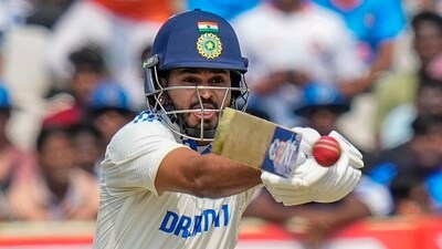India's batter Shreyas Iyer plays a shot (PTI) India's batter Shreyas Iyer plays a shot (PTI)