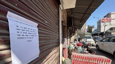 Police said they pasted notices on the shutters and increased vigil during the night. (Parveen Kumar/HT Photo)