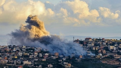 Israeli air strike on the southern Lebanese village of Khiam (AFP) (AFP) Israeli air strike on the southern Lebanese village of Khiam (AFP) (AFP)