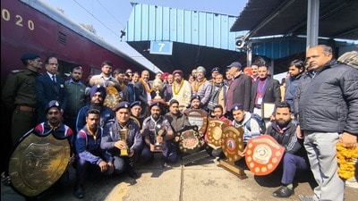 The Ambala railway division was on Thursday honoured with “General Manager Excellency Award” during the 68th Railway Week at the Vishisht Rail Seva Puraskar Ceremony in New Delhi. (HT Photo)