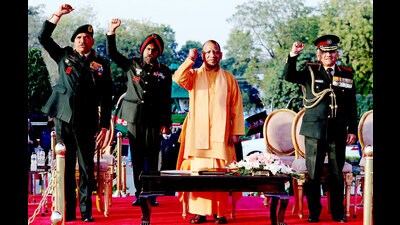 Uttar Pradesh chief minister Yogi Adityanath at an event organised at 11th Gorkha Rifles Regimental Centre in Lucknow. (HT photo) Uttar Pradesh chief minister Yogi Adityanath at an event organised at 11th Gorkha Rifles Regimental Centre in Lucknow. (HT photo)