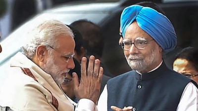 PM Narendra Modi with former PM Manmohan Singh PM Narendra Modi with former PM Manmohan Singh